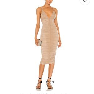 Michael costello fiji nude dress